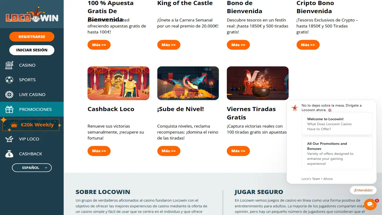 Locowin Bonos y Promociones – Screenshot